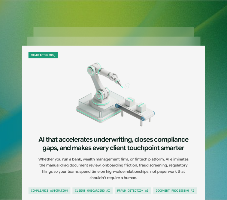 AI solutions for manufacturing — featured industry card