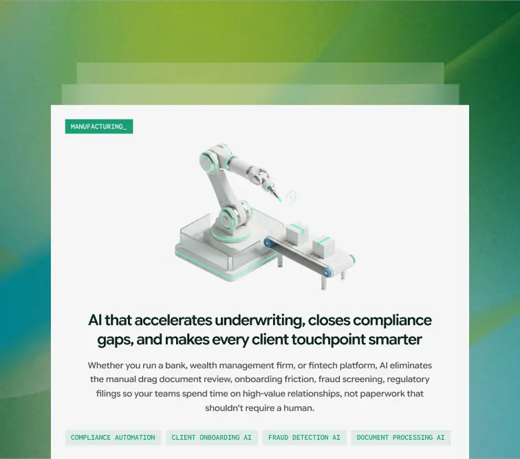 AI solutions for manufacturing — featured industry card