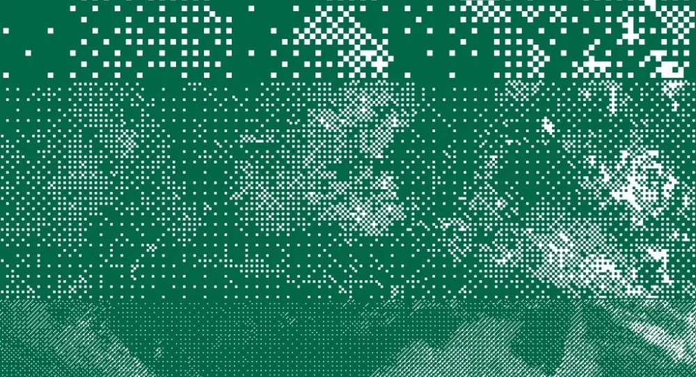 Pixelated grid illustration evoking ML operations infrastructure