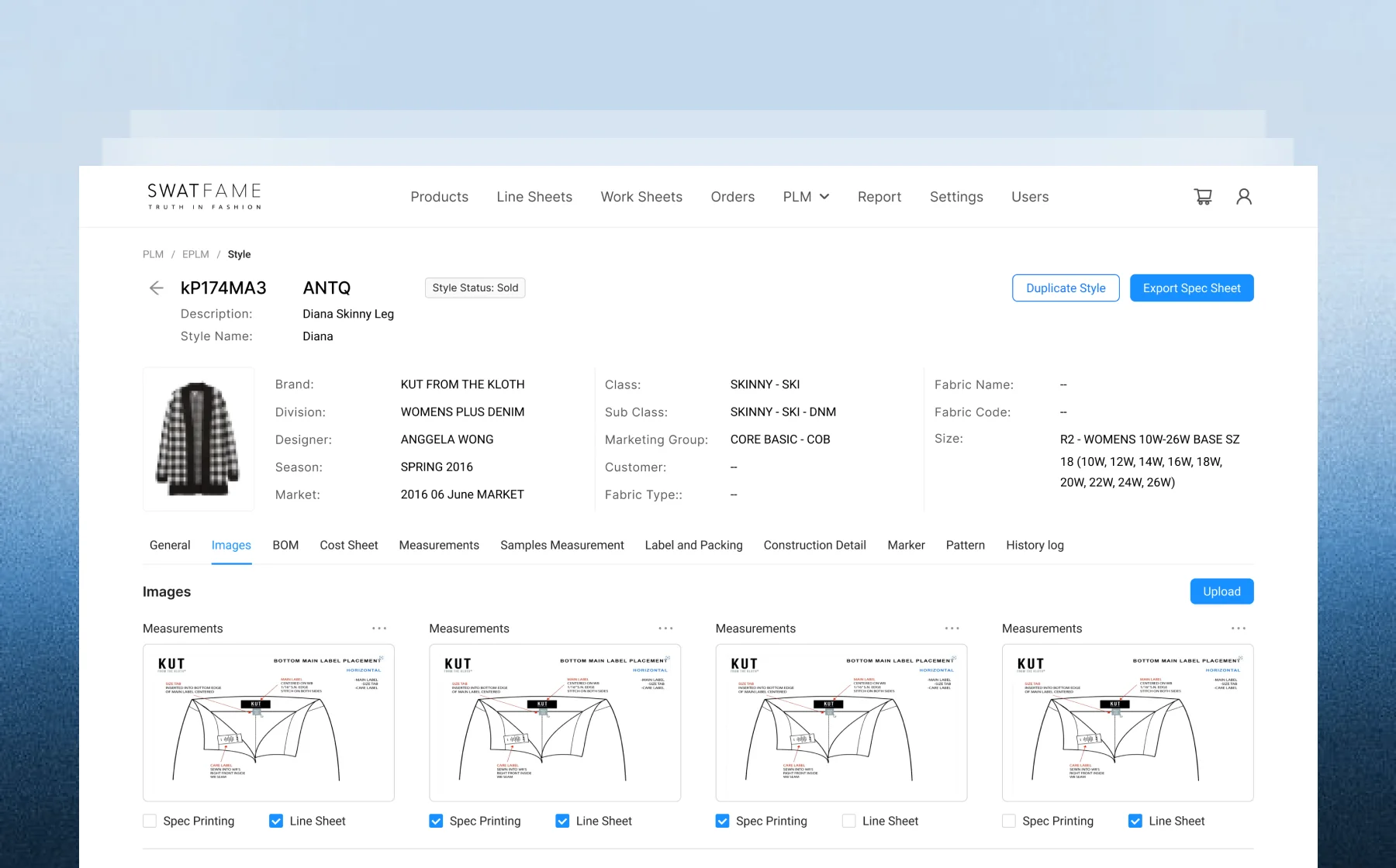 Product catalog interface preview