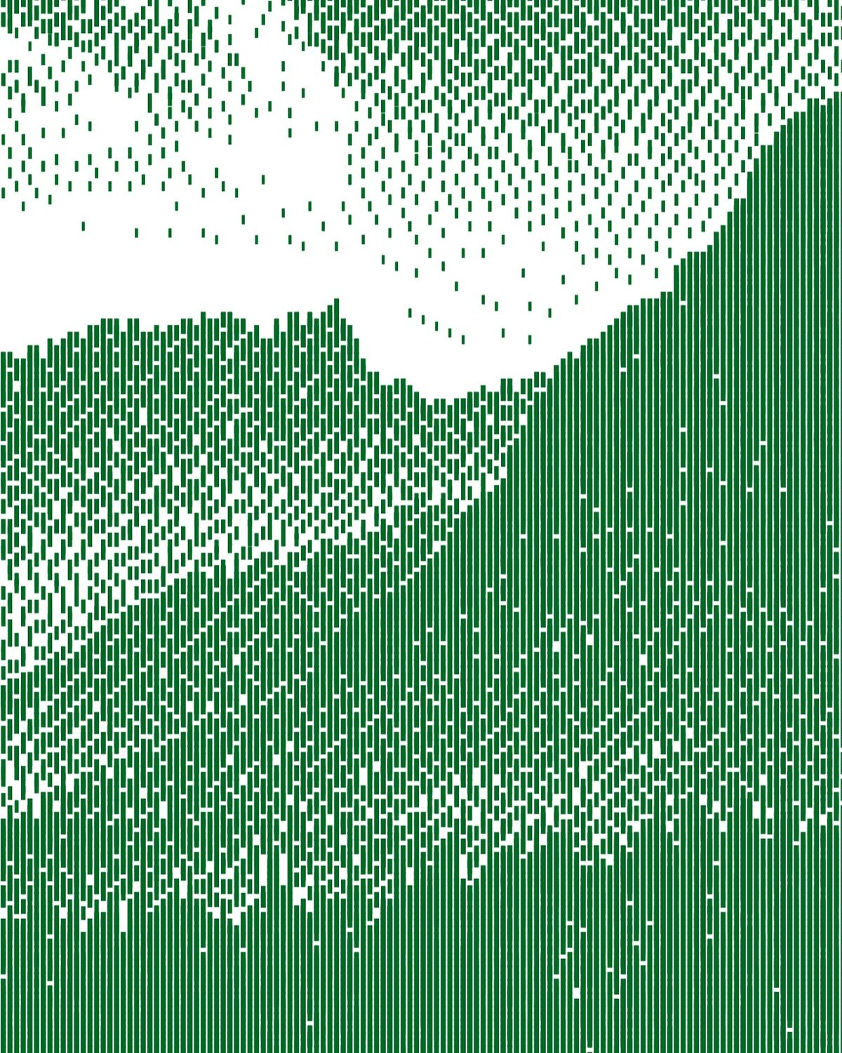 Green mountain halftone illustration representing growth