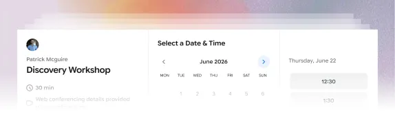 Discovery session booking calendar