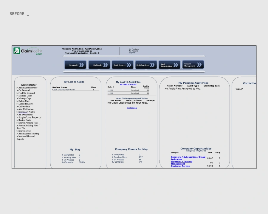 Insurance & Claims legacy system