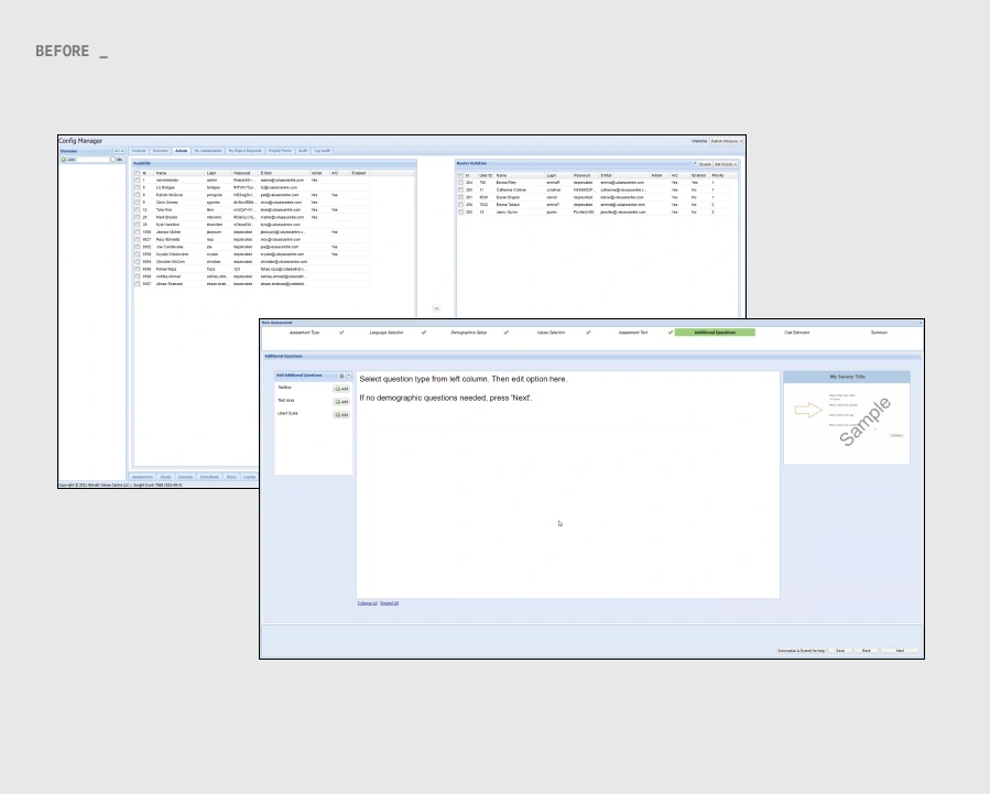 Professional Services legacy system