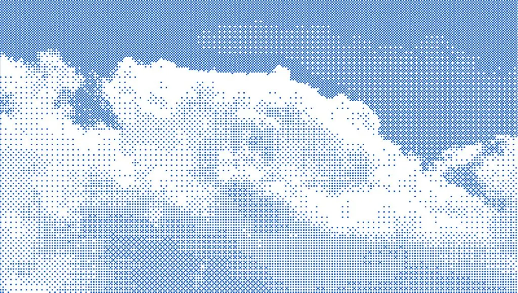 Cloud-pattern halftone representing process discovery and audit